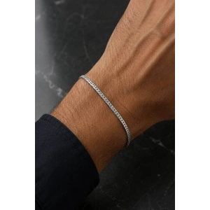 Gümüş Renk Zincir Çelik Bileklik (Unisex)