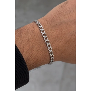 Gümüş Renk Zincir Çelik Bileklik (Unisex)