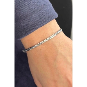 Gümüş Renk Zincir Çelik Bileklik (Unisex)