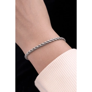 Gümüş Renk Zincir Çelik Bileklik (Unisex)