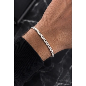 Gümüş Renk Zincir Çelik Bileklik (Unisex)