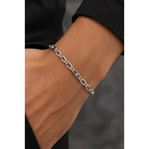 Gümüş Renk Zincir Çelik Bileklik (Unisex)