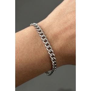 Gümüş Renk Zincir Çelik Bileklik (Unisex)
