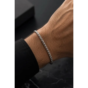 Gümüş Renk Zincir Çelik Bileklik (Unisex)