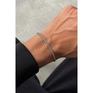 Gümüş Renk Zincir Çelik Bileklik (Unisex)