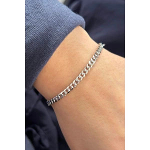 Gümüş Renk Zincir Detaylı Bileklik