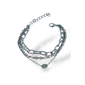 Gümüş Renk Zincir Detaylı Bileklik