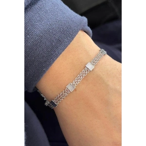 Gümüş Renk Zincir Detaylı Bileklik