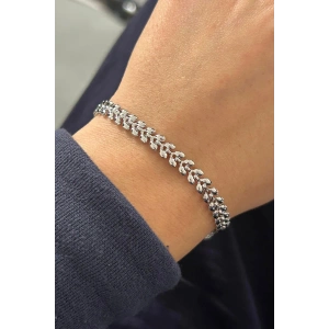 Gümüş Renk Zincir Detaylı Bileklik