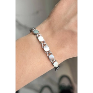 Gümüş Renk Zincir Detaylı Çelik Bileklik