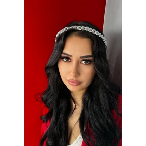 Gümüş Renk Zincir Detaylı Taç