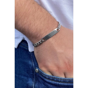 Gümüş Renk Zincir Erkek Çelik Bileklik