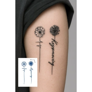 Hindiba Çiçeği Figürlü 12 Saat Sonra Kararan Geçici Dövme Tattoo