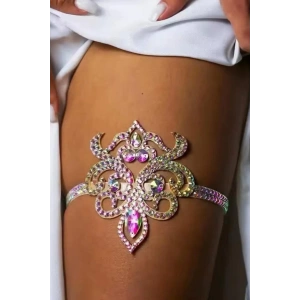 Hologram Taş Detaylı Tasarım Bacak Aksesuar