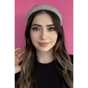 Hologramlı Gümüş Renk Kristal Taş Detaylı Taç