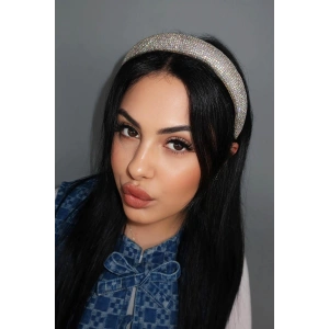 Hologramlı Gümüş Renk Taş Detaylı Taç