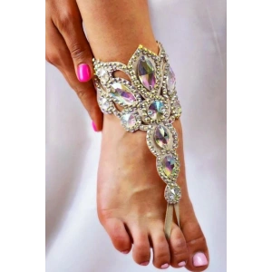 Hologramlı Taş Detaylı Ayak Dans Bileziği