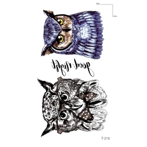 İkili Baykuş Mini Geçici Dövme Tattoo