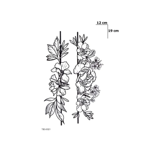 İkili Çiçek Geçici Dövme Tattoo