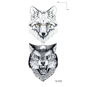 İkili Kurt Mini Geçici Dövme Tattoo