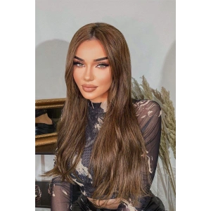 Isıya Dayanıklı Yarımay Çıt Çıt Saç - SH6D- Fındık Kahve - Düz - 60 Cm - 110 Gr (Pınar)