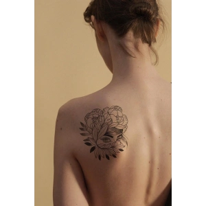 Kadın ve Çiçek Modelli Geçici Dövme Tattoo