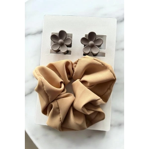 Kahve Renk 2li Mandal Toka Ve Simit Toka Set