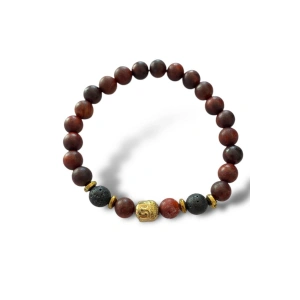 Kahve Renk Boncuk Detaylı Erkek Bileklik