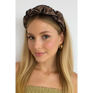 Kahve Renk Boncuk Detaylı Taç