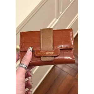 Kahve Renk Deri Kadın Cüzdan/Kartlık