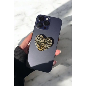 Kahve Renk Kalp Figürlü 3D Telefon Tutacağı