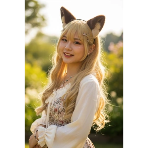 Kahve Renk Kulak Figürlü Peluş Taç