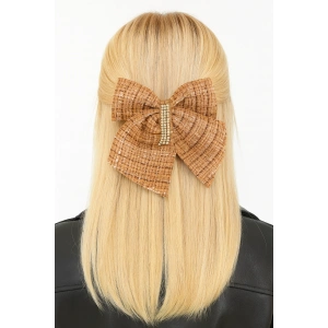 Kahve Renk Kurdele Figürlü Taş Detaylı Otomat Toka