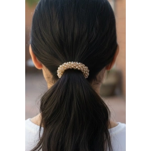 Kahve Renk Taşlı Lastik Toka