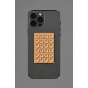 Kahve Renk Vantuzlu Vakumlu Yapışkanlı Telefon Tutacağı