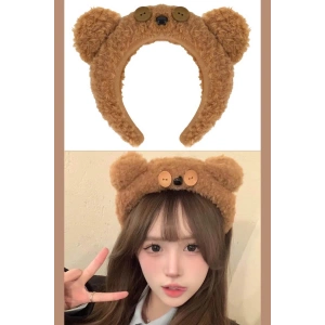 Kahverengi Ayıcık Figürlü Peluş Taç