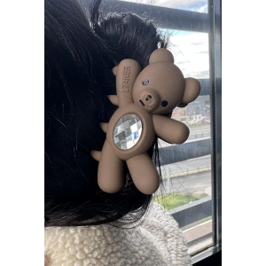 Kahverengi Ayıcık Figürlü Taş Detaylı Mandal Toka