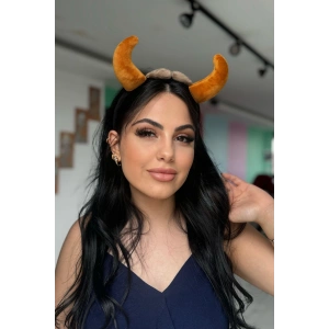 Kahverengi Boynuz Figürlü Taç