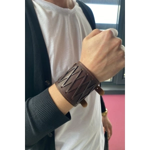 Kahverengi Deri Erkek Bileklik