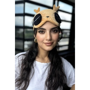 Kahverengi Geyik Figürlü Uyku Bandı