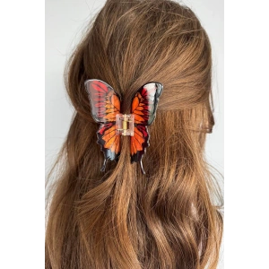 Kahverengi Kelebek Figürlü Kemik Mandal Toka