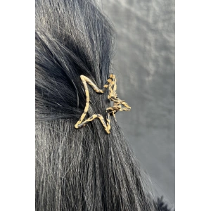 Kahverengi Leopar Desenli Yıldız Figürlü Mandal Toka