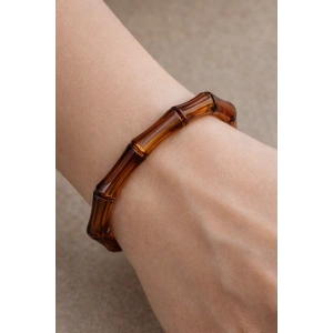 Kahverengi Renk Boncuk Detaylı Mika Bileklik