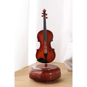 Kahverengi Solo Hareketli Keman Müzik Kutusu