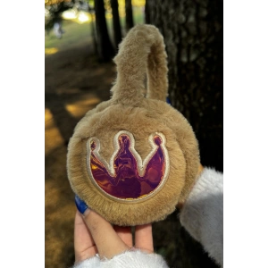 Kahverengi Taç Figürlü Peluş Kulaklık