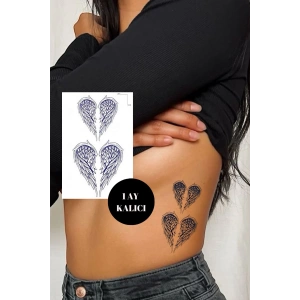 Kanat Figürlü 12 Saat Sonra Kararan Geçici Dövme Tattoo