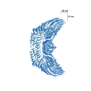 Kanat Figürlü Sonradan Kararan Yarı Kalıcı Geçici Dövme Tattoo