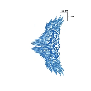Kanat Figürlü Sonradan Kararan Yarı Kalıcı Geçici Dövme Tattoo