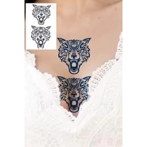 Kaplan Figürlü 12 Saat Sonra Kararan Geçici Dövme Tattoo