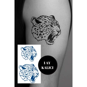 Kaplan Figürlü 12 Saat Sonra Kararan Geçici Mini Dövme Tattoo